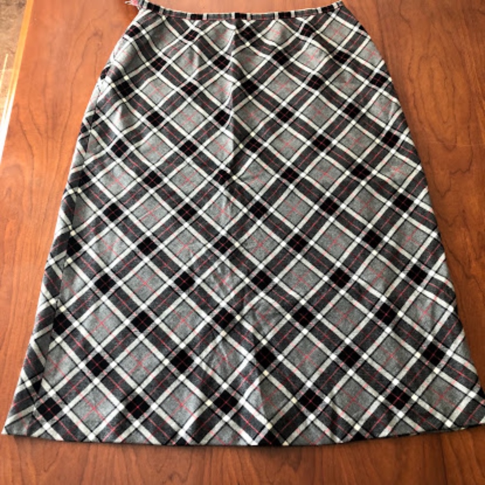Vintage Pure Wool Plaid Skirt